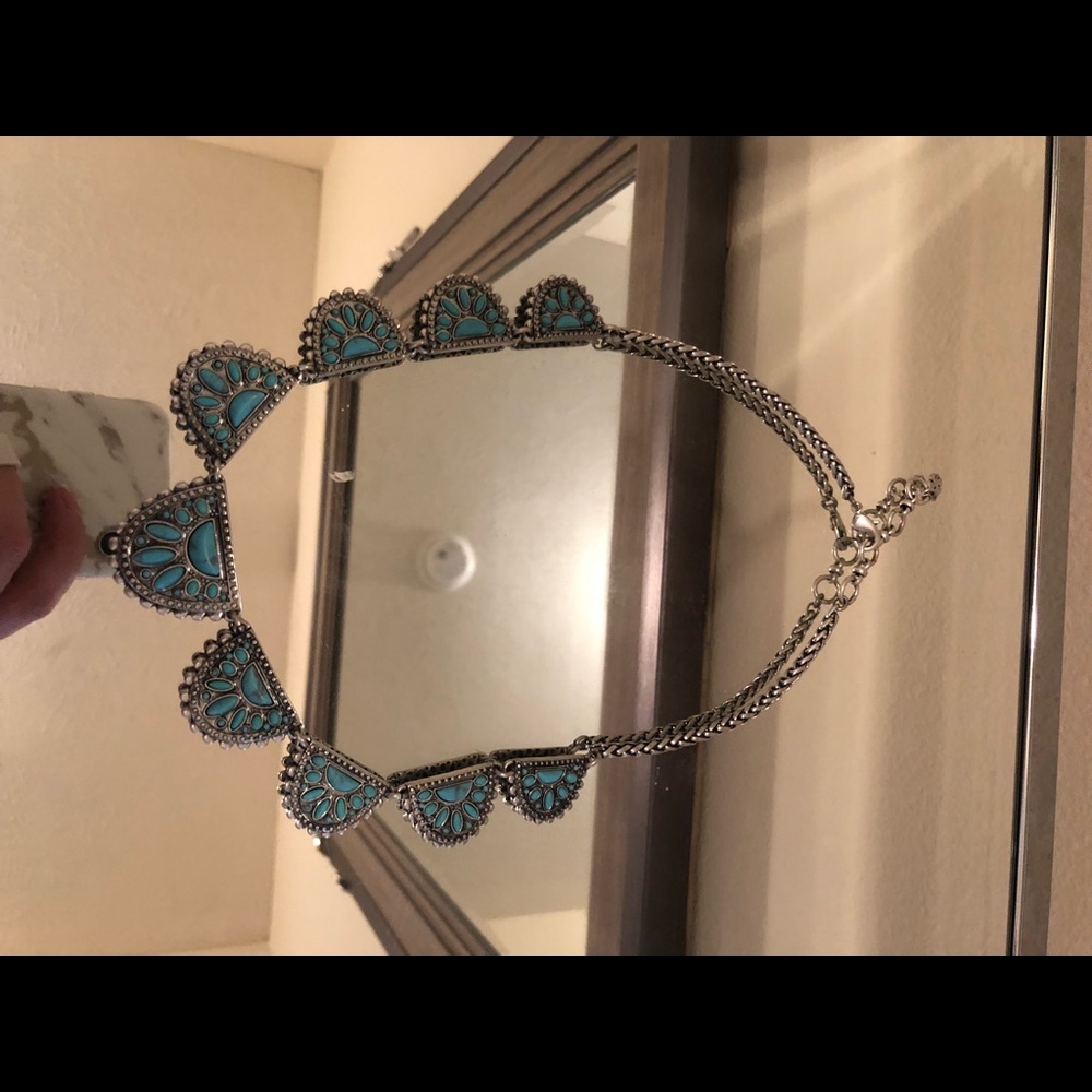 Lucky Brand necklace silver with turquoise